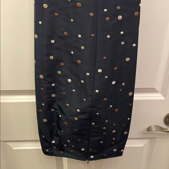 Talbots Pure Silk Polka Dot Ankle Pants Navy Gold & Silver EUC Dressy Evening - Picture 8 of 16